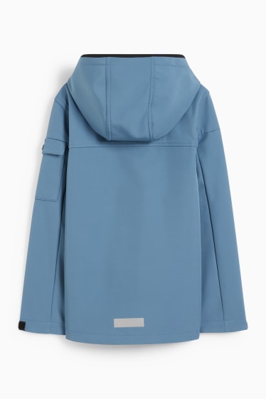 Kinder - Softshelljacke mit Kapuze - blau