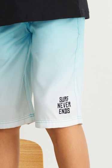Kinderen: jongens - Set van 2 - zwemshort - lichtturquoise