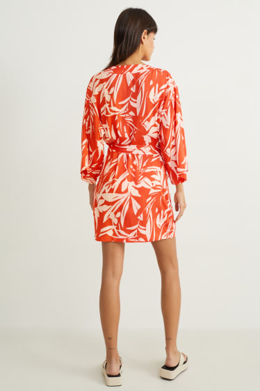 Femmes - Robe de chambre - à motif - orange foncé