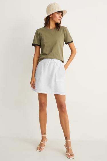 Femmes - Mini-jupe - beige