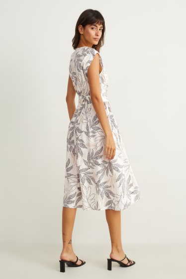 Dona - CLOCKHOUSE - vestit fit & flare - estampat - beix clar