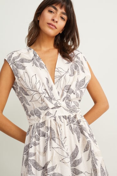 Dona - CLOCKHOUSE - vestit fit & flare - estampat - beix clar