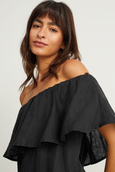 Femmes - Robe en lin - noir