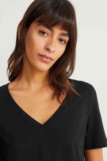 Damen - Basic-T-Shirt - schwarz