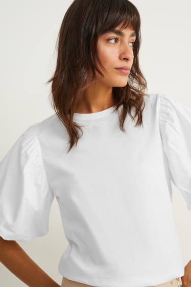 Femmes - T-shirt - blanc crème