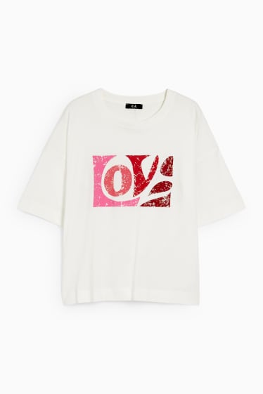 Femmes - T-shirt - blanc crème