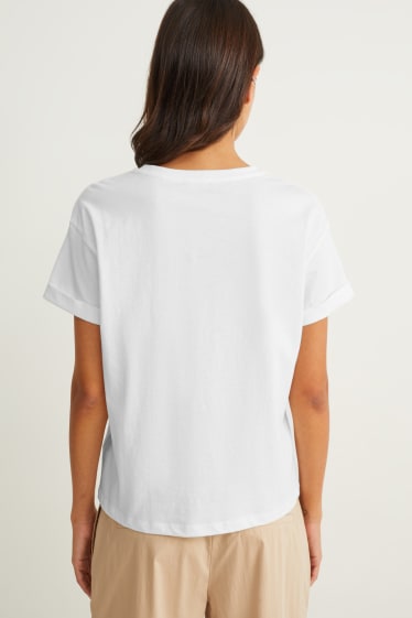 Damen - T-Shirt - schneeweiss