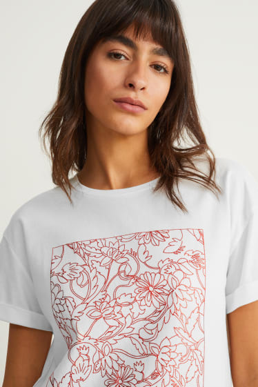 Damen - T-Shirt - schneeweiss