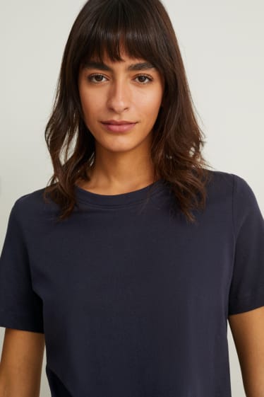 Femei - Tricou basic - albastru închis