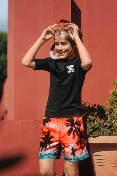 Children - Swim shorts - patterned - orange