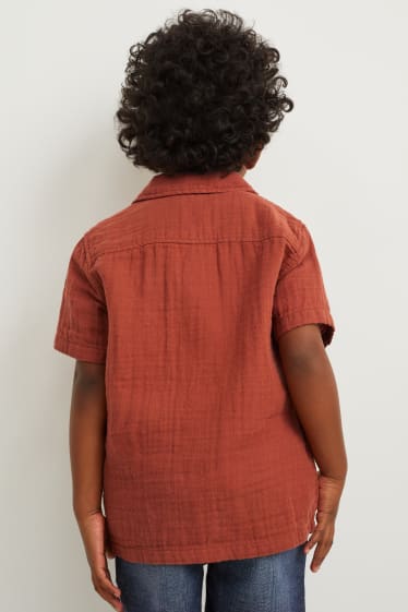 Bambini - Set - camicia e t-shirt - 2 pezzi - arancio scuro