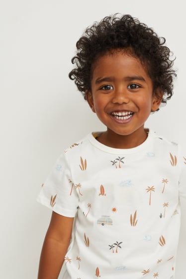 Kinderen - Set - overhemd en T-shirt - 2-delig - donker oranje