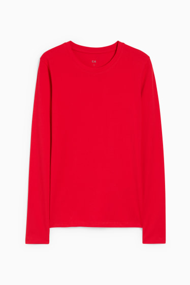 Women - Basic long sleeve top - red