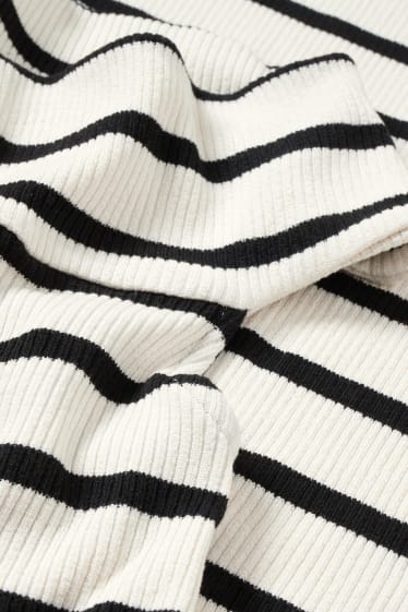 Damen - Figurbetontes Kleid - gestreift - dunkelblau / cremeweiss