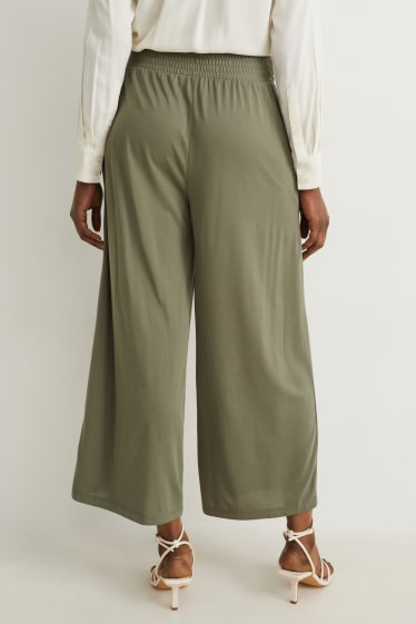 Femmes - Pantalon en jersey - wide leg - vert foncé
