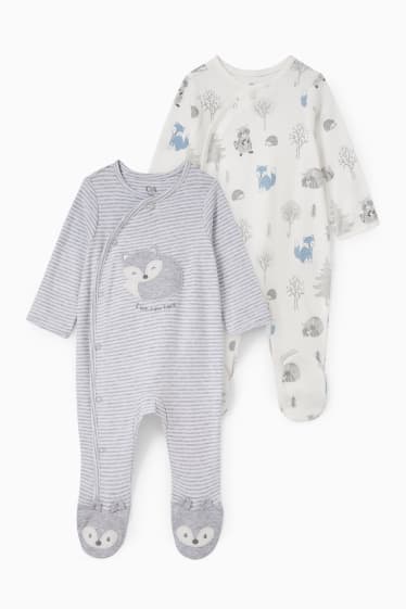 Bébés - Lot de 2 - pyjamas bébé - blanc crème