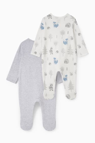 Bébés - Lot de 2 - pyjamas bébé - blanc crème