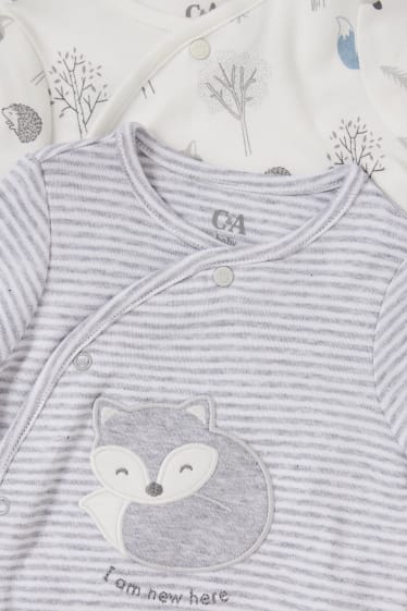 Baby: jongens - Set van 2 - babypyjama - crème wit