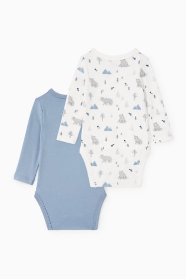 Bébés - Lot de 2 - bodys croisés bébé - bleu