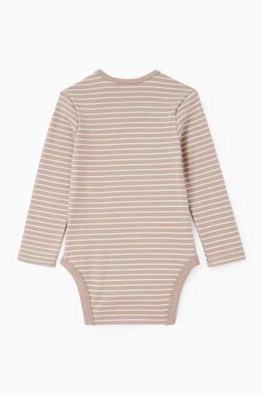 Unisex - Baby-Body - gestreift - beige