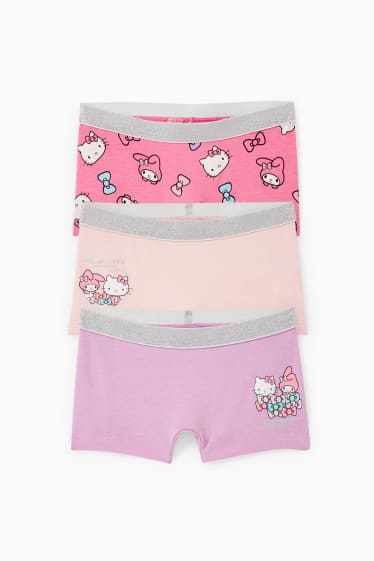 Enfants filles - Lot de 3 - Hello Kitty - boxers - rose / rose pâle