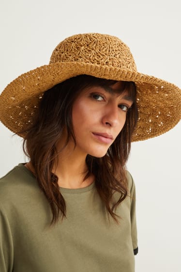 Femmes - Chapeau de paille - beige