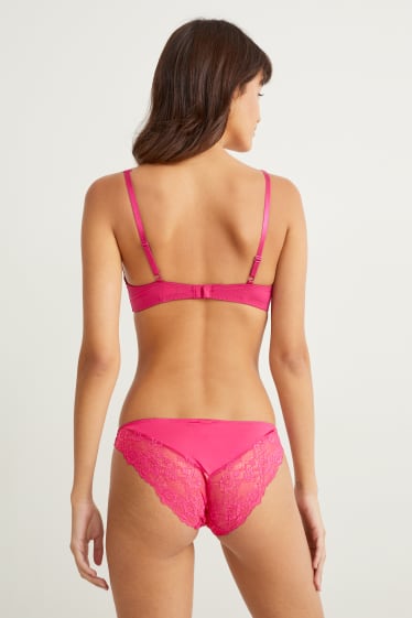 Femmes - Soutien-gorge avec armatures - DEMI - ampliforme - rose foncé