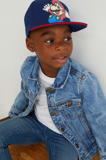 Kinder Jungen - Super Mario - Baseballcap - dunkelblau
