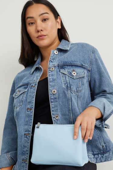 Mujer - Bolso bandolera con correa extraíble - polipiel - azul claro