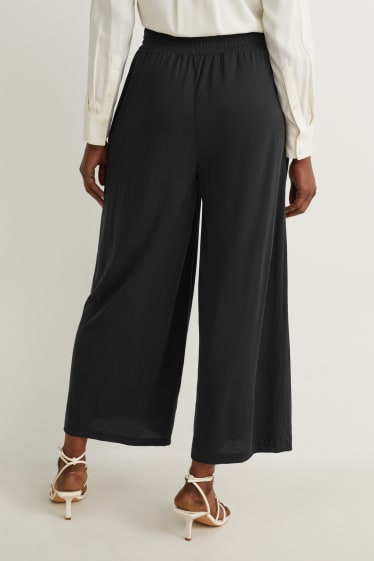 Damen - Jersey-Hose - Wide Leg - dunkelgrau