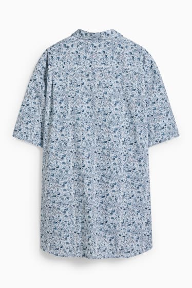 Heren - Overhemd - regular fit - kent - gemakkelijk te strijken - wit / lichtblauw