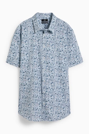 Men - Shirt - regular fit - Kent collar - easy-iron - white / light blue