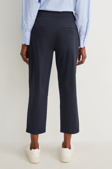 Dona - Pantalons de tela - high waist - tapered fit - blau fosc