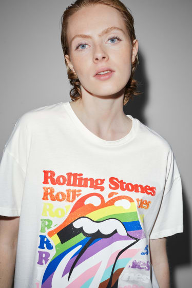 Femmes - CLOCKHOUSE - T-shirt - Rolling Stones - blanc crème