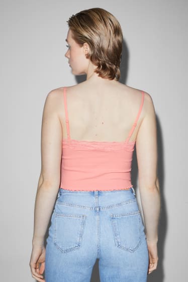 Dames - Korte top - fuchsiarood