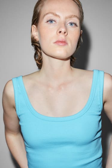 Dames - CLOCKHOUSE - korte top - turquoise