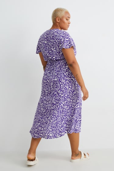 Mujer - Vestido cruzado - estampado - violeta