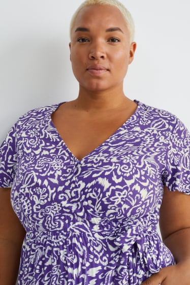 Femmes - Robe portefeuille - à motif - violet