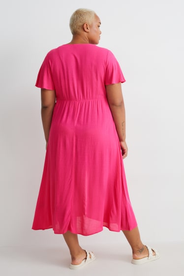 Damen - Fit & Flare Kleid - pink