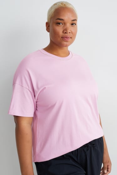 Femmes - T-shirt avec application de chaînes - violet clair