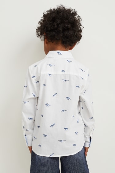 Dětské - Motiv dinosaura - košile - bílá