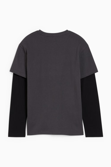Nen - Samarreta de màniga llarga - estil 2 en 1 - gris fosc