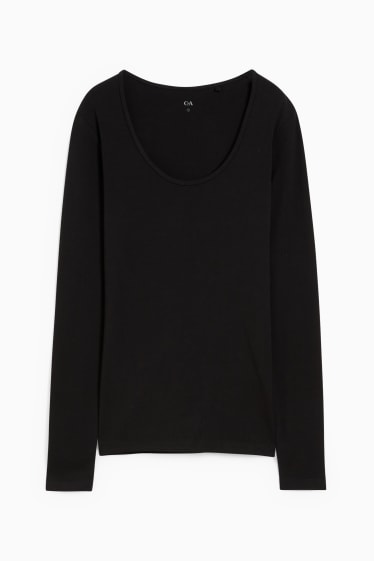 Donna - Maglia a maniche lunghe basic - nero