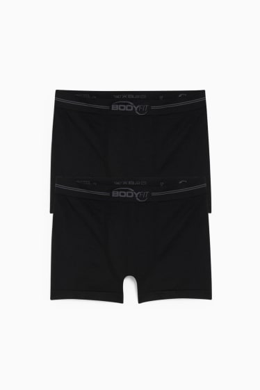 Uomo - Confezione da 2 - boxer aderenti - Flex - senza cuciture - nero