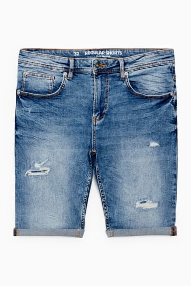 Men - Denim shorts - denim-light blue