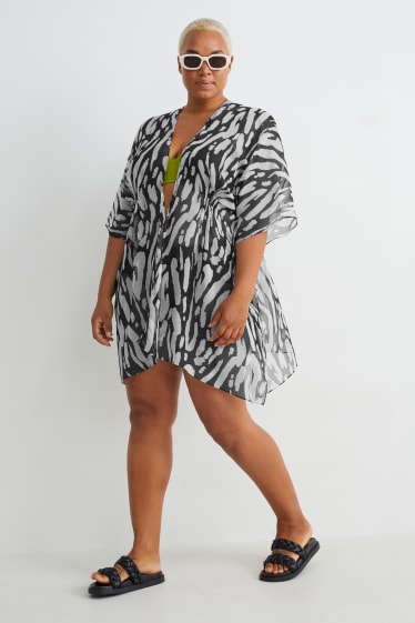 Femmes - Kimono - à motif - noir
