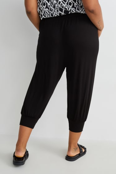 Dames - Jersey broek - mid waist - comfort fit - zwart
