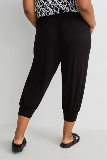 Women - Jersey trousers - mid-rise waist - comfort fit - black