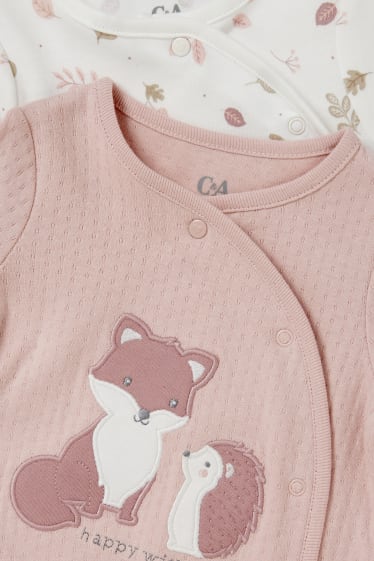 Baby: meisjes - Set van 2 - babypyjama - roze