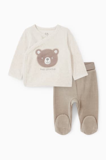 Babys - Erstlingsoutfit - 2 teilig - cremefarben